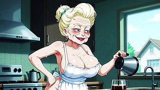 Ai Matures in Kitchens with Big Tits