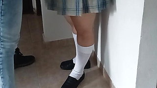 I play with the big tits of a Latina teen