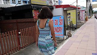 Thai temptress teases with her alluring natural assets in a steamy coupland escapade