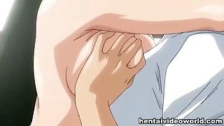 Anime girl has sex in public place