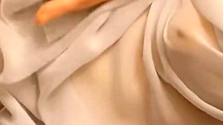 Small Pussy in a Transparent Dress Gets an Orgasm