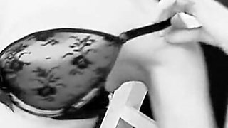 Classic Cute Teen Yulia Black Lingerie Finger and Dildo Masturbation