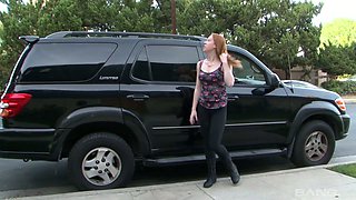 Red head Kierra Wilde decided to treat herself with a big black dong
