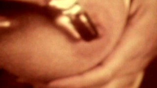 Blonde Retro Goddess Enjoys Vintage Anal Toy Session in Sepia
