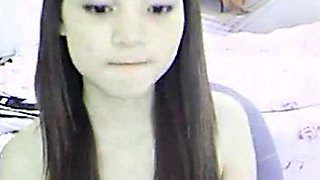 Tiny Asian Amateur with Pink Nipples on Webcam