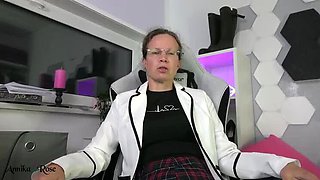 Femdom MILF in Glasses Humiliates Loser with Small Dick – Amateur HD