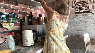 Wife Masturbates in the Kitchen