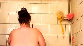 Horny big boobed fat chubby busty blonde