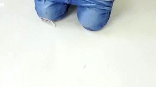 Extreme ball kicking The fucktoy hurts her caboose when it goes inwards