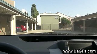 Experienced Emo Latina sucks a dick in a car!