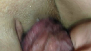 Enjoying my pregnant stepsister's pussy, I cum in my thong