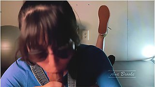 Black Socks Footjob / Sockjob Cum On Feet Soles - Ava Brooke