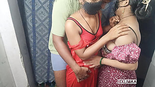 Indian Desi Jeeja Sali and Wife Threesome Video. Indian Threesome Video.