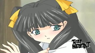 Awesome hentai beauty with red hair gives awesome blowjob for semen