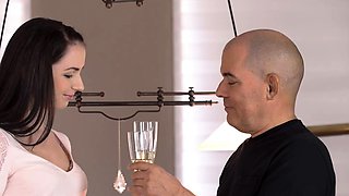 OLD4K. Tender sex of old guy and young belle starts