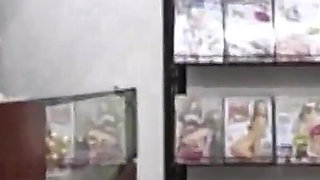 Masked Brunette Hardly Fucked in the Videostore