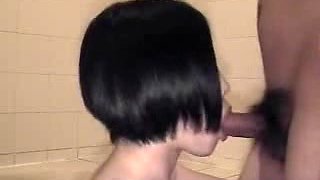 Korean Pair Having Enjoyment In The Bath