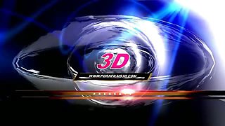 Interracial 3D fuck