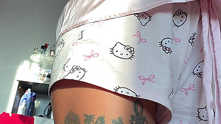 JOI Instructions with Lots of Saliva I Hold My Pussy Open Blonde 18 Year Old with Big Tits Tattoos and Hairy Pussy