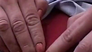Horny Brunette MILF Fingers and Fucks Herself with Umbrella
