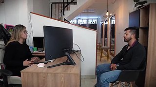 Amateur Blonde Teen Juliana Rose Gets Job Rejected Then Fucks Boss Fred Nunexx in Office