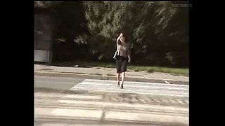 German Cutie Peeing in Public Outdoor Space