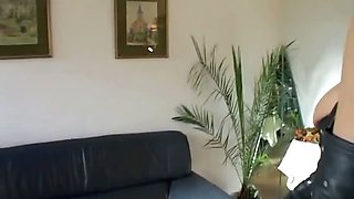 Hot dominatrix punishes a slave girl