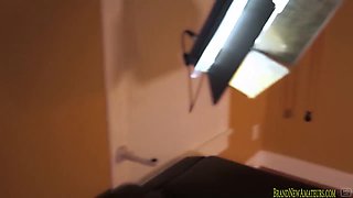 Bigtit amateur slut masturbates and sucks cock at casting
