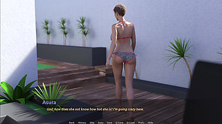 Jerking off to My Step Aunty Nikki's Pretty Face and Beautiful Big Tits While Taking Sun Bath Near Pool