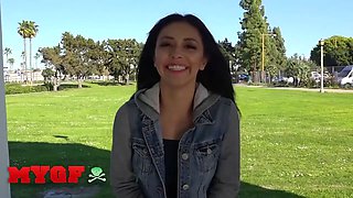 My girlfriend - Kara Faux sucks ken's penis out in public before getting an indoors dripping cum inside