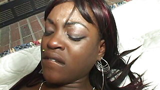 Black bitch maons with pleasure while she gets banged in all positions