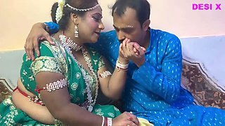 Suhag rat--- Frist night after marriage -- newly bride eating cum like a bitch