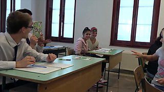 College students fuck their professor in classroom hard