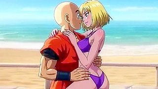 Android 18 & Krillin Beach House Passion - Romantic 3d Anime