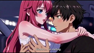 Stepsister seduce stepbrother sitting on car back seat