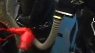 Dominating gas mask man