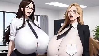 Hilarious XXL Udders Office, Ai Cartoon