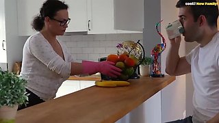 Helping My Stepson's Friend: Blowjob, Rough Fuck & Cum In Mouth - MILF Big Natural Tits