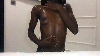 Smooth Oiled Ebony Perky Small Tits Massage Slow Sensual POV Dance