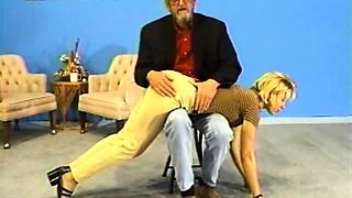 Curvy young blonde tease and fuck her old husband