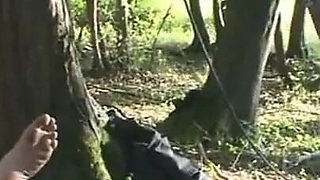 Humiliating hanging and anal penetrated in the forest