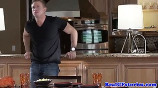 Cheating housewife hardcore in the kitchen
