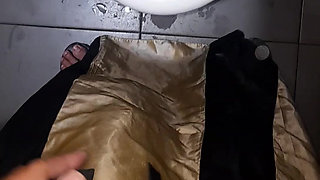 Gold Satin Silk Longdress Evening Gown Masturbation