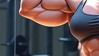 Muscular Woman Humiliates Skinny Man - Foot Worship Domination