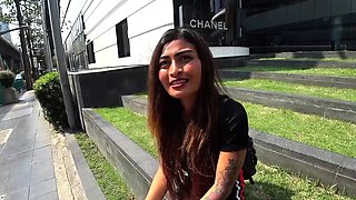 Busty but petite Thai MILF amateur amazing sex with a Farang