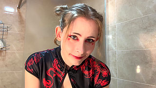 Geisha Pixie Steamy Glass - Wet Kimono Tease to Passionate Ride
