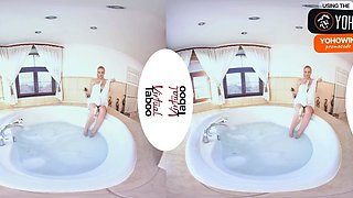 Busty platinum-blonde mummy loves solo masturbation reality
