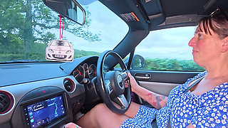 Real British MILF Drives Me in Her Car and Jerks Me off!