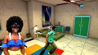Gta vice city, beautiful ebony girl, playing video games