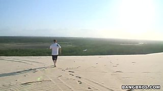 Amanda and Malli Abdallah get naughty on the beach